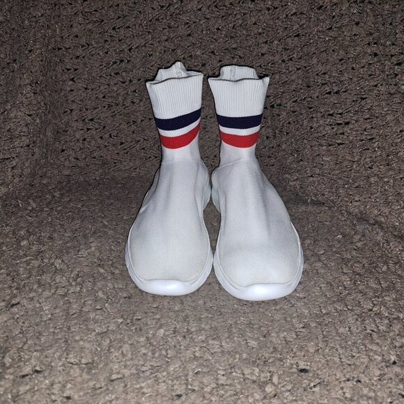 JOSHUA SANDERS-Joshuas Jump High Too Sock Sneakers-White-Sz 35-Excellent - Picture 3 of 7